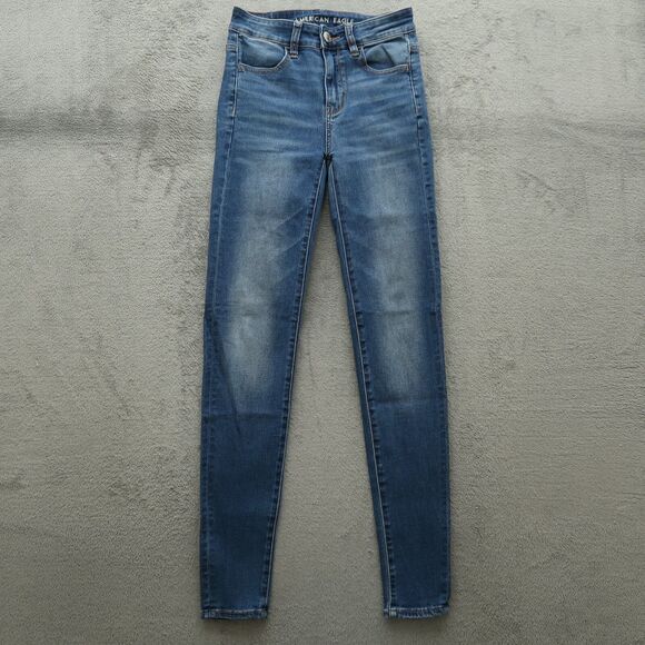 American Eagle Jeans Women's Size 2/25 Long Blue High-Rise Jegging 30.5" Inseam - Picture 1 of 16